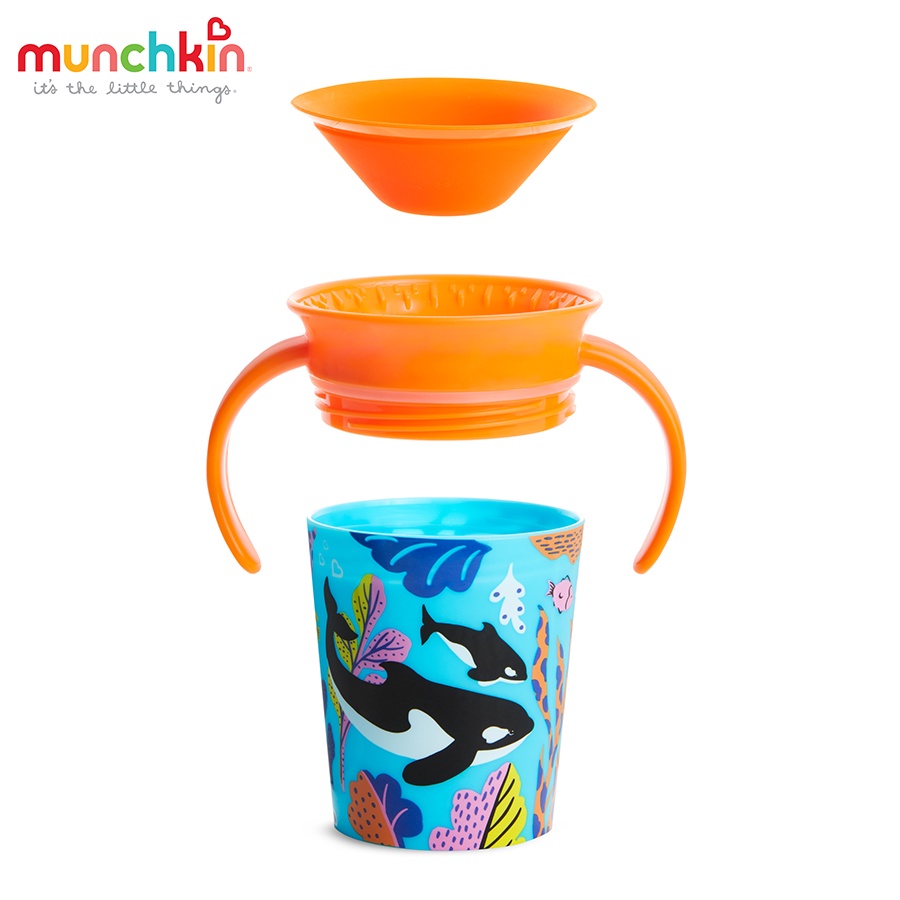 Cốc Tập Uống 360 Độ Chống Đổ Munchkin Cho Bé - Cốc DECO Có Tay Cầm ( 177ML )