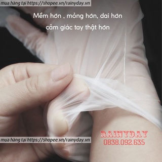 Hộp 100 găng tay cao su TPE Victoria Bay, bao tay siêu dai dùng 1 lần làm bếp nấu ăn vệ sinh