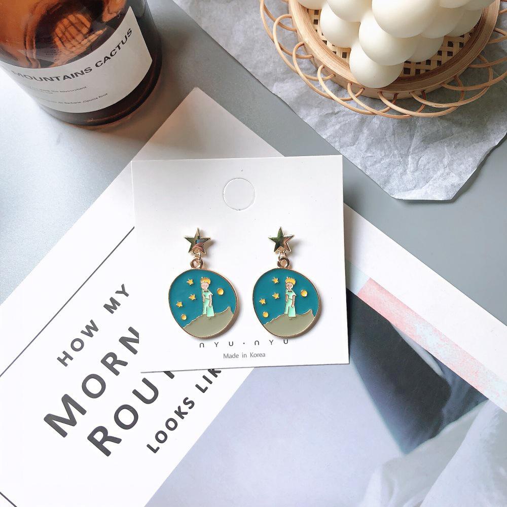 Bông Tai Họa Tiết Hoạt Hình Phong Cách Hoàng Tử Bé Dễ Thương Thời Trang Cho Nữ