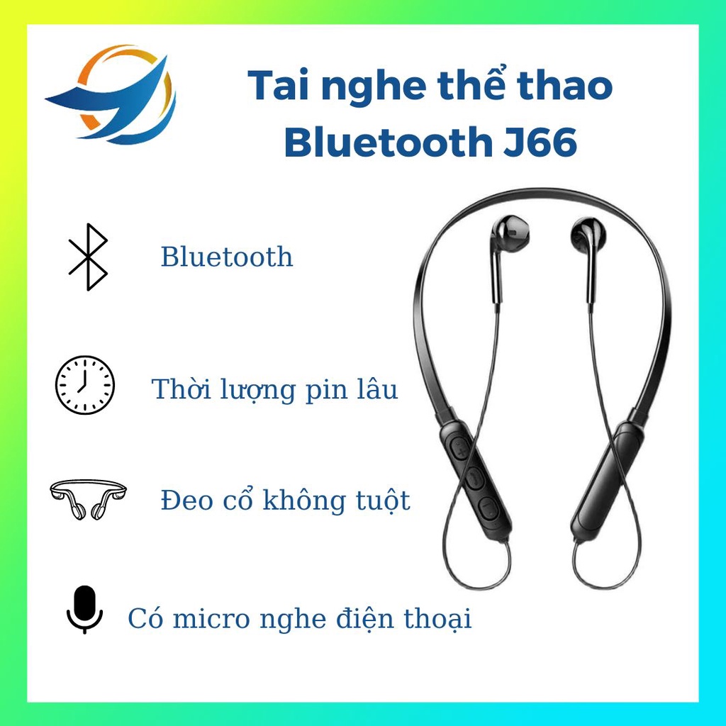 Tai Nghe Thể Thao Bluetooth J66 Âm Thanh Sống Động Chống Ồn Có Micro