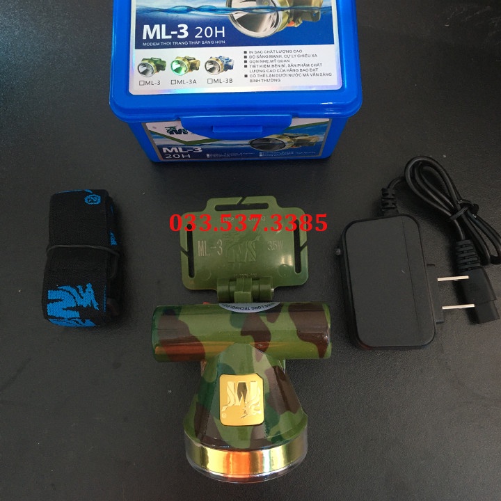 Đèn pin đội đầu siêu sáng, đèn led đội đầu ML3