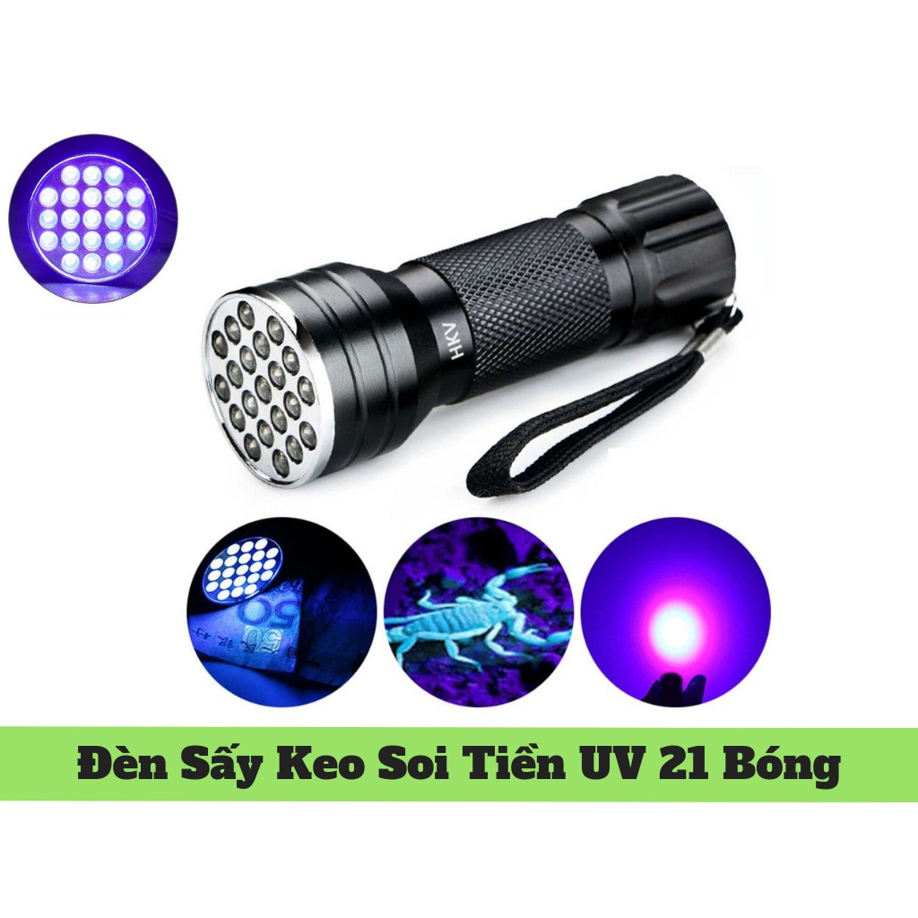 Đèn UV LED 21 Bóng Sấy Keo UV, Soi Tiền