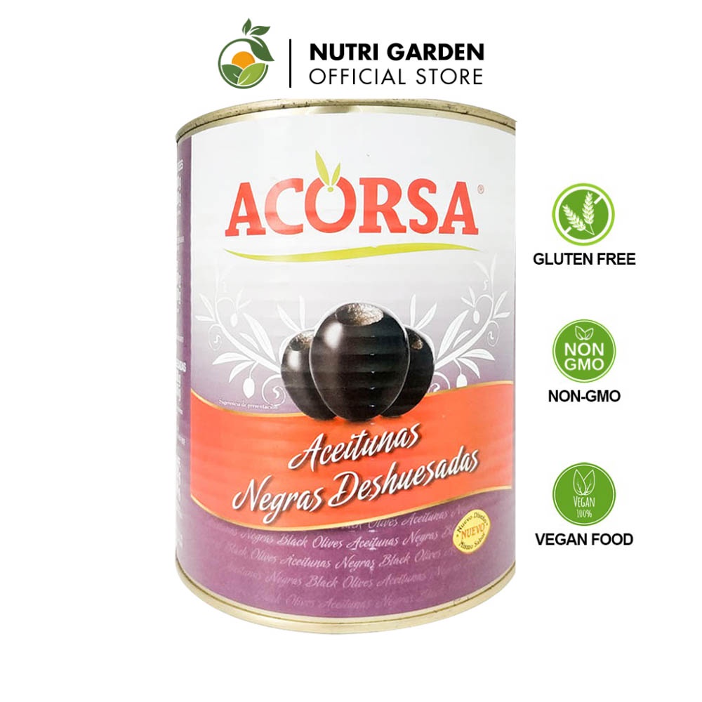 [Mã BMBAU50 giảm 7% đơn 99K] Trái Olive Nutri Garden Đen Tách Hạt Ngâm Nguyên Trái Hiệu Acorsa 3Kg/Hộp