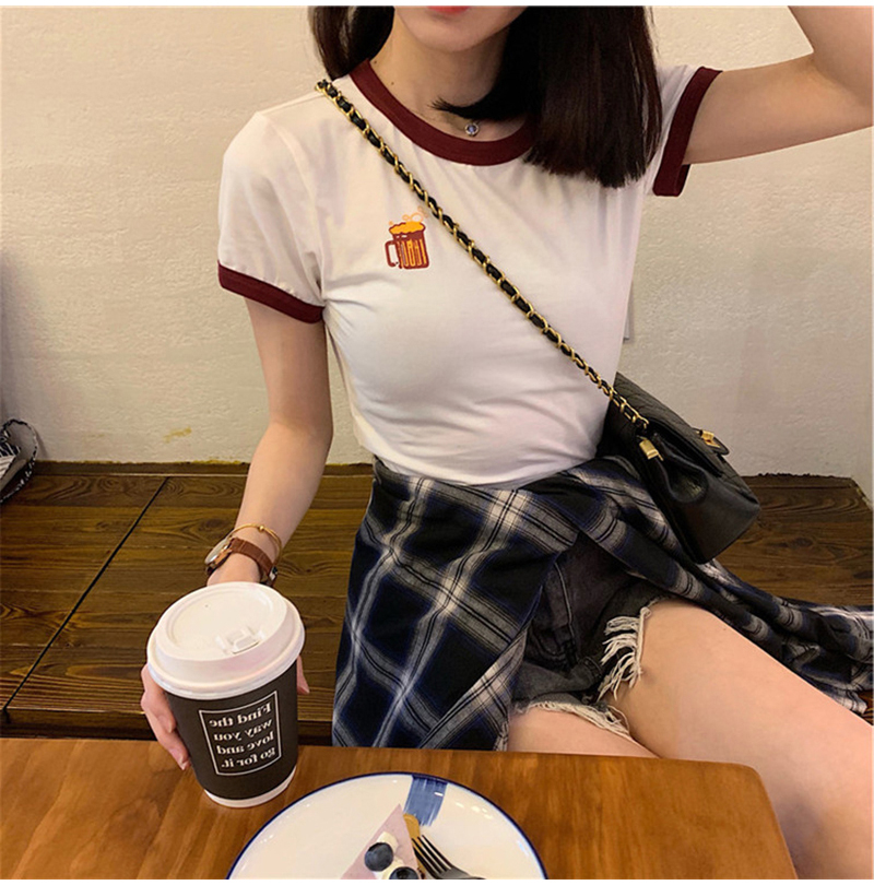 SUXI Áo Thun Nữ Ngắn Tay Nhiều Màu