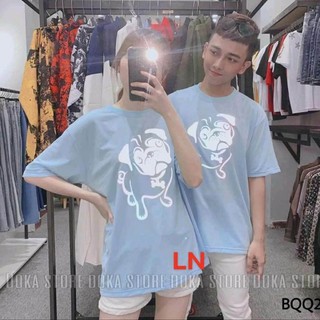 Áo phông đôi phản quang hình chó siêu kute