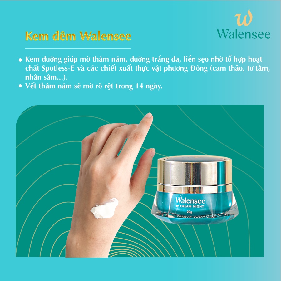 Kem Dưỡng Da Ban Đêm Walensee Dưỡng Ẩm Sâu, Mờ Thâm, Dưỡng Sáng Da Walensee Cream Night 20g