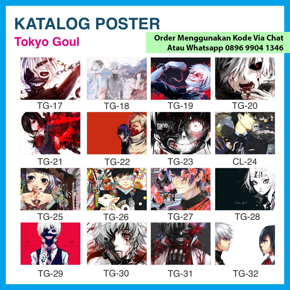 Áp Phích Trang Trí Nội Thất Hình Tokyo Goul / Ken Kaneki Touka Juuzou 30x40 cm | Tg-71