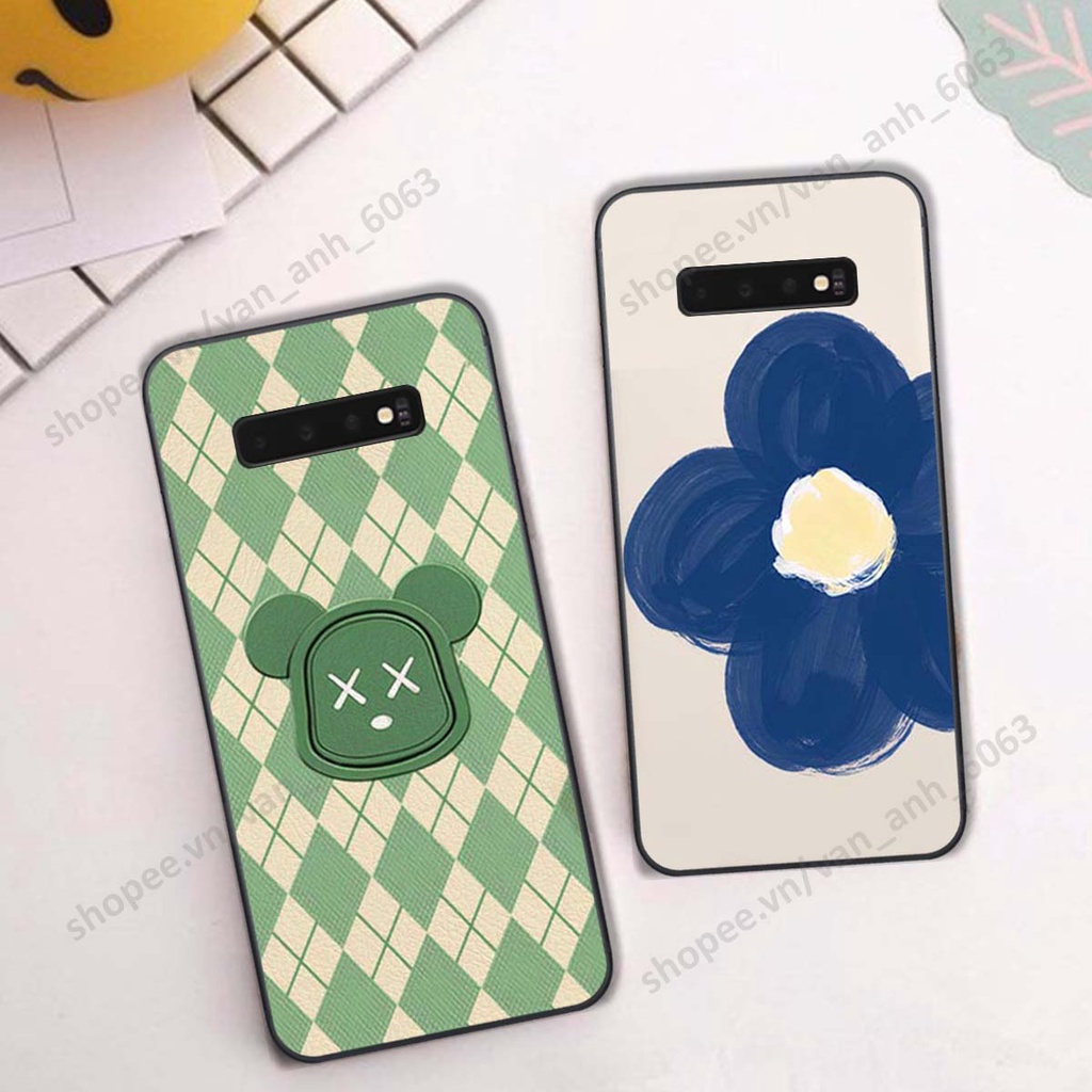 Ốp lưng Samsung S10 / S10 5G / S10 Plus / S10+ in hình hoa, gấu rich bear nghệ thuật, thời trang