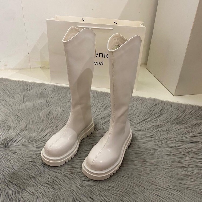 Bốt đùi nữ, bốt đùi khóa sau nữ cao cổ,da lì cao 5phân , bốt cao bồi đe răng chống trơn