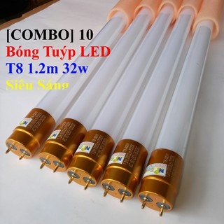 [COMBO] 10 Bóng Tuýp LED T8 1.2m 32w Siêu Sáng Bóng Đầu Nhôm Tản Nhiệt Rất Tốt