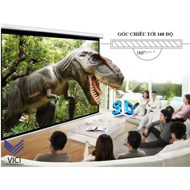 Màn Chiếu Điện Kích Thước Từ 100inch - 136inch (1m78 - 2m44). Hàng chính hãng, phù hợp tất cả máy chiếu hiện nay.