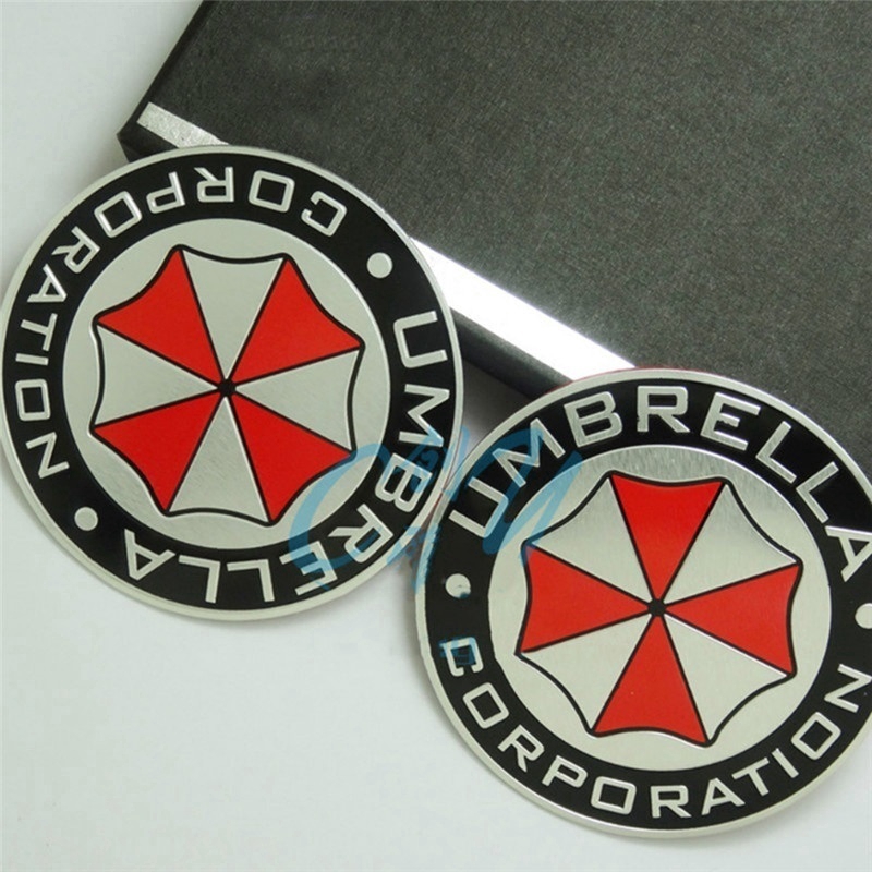Hợp kim nhôm 3D Ô dù Tổng công ty Dán xe Resident Evil Đề can trang trí Huy hiệu Phụ kiện tự động