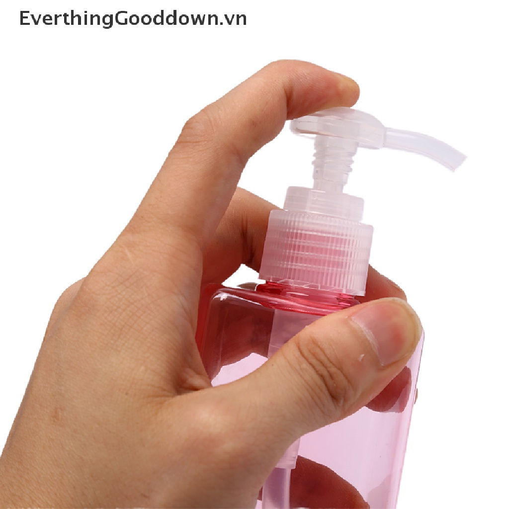 Everthinggooddown Chai Nhựa Rỗng Trong Suốt Đựng Dầu Gội Đầu (Không Nhãn Dán)