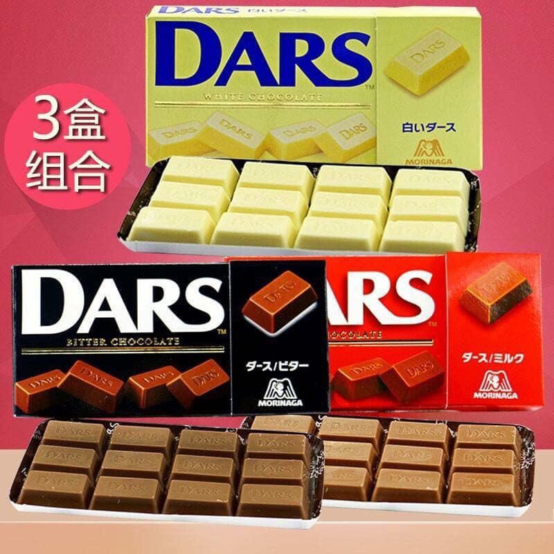 Socola Morinaga Dars thương hiệu Nhật Bản vị trà xanh/ choco đen/ sữa/ choco sữa/ dâu 12 viên 42gr ít ngọt - ÂU CHÂU SHO