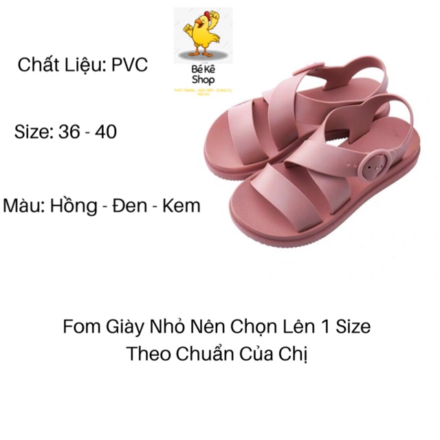 [Mã FASHIONGREEN264 giảm 10% tối đa 30k đơn từ 99k] Giày Sandal Nữ Nhựa Dẻo Đi Mưa Kapu (Đen, Hồng, Kem) - M800