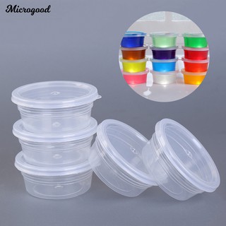 🍞12Pcs Clear Slime Round Plastic Container Foam Ball Cups with Lids