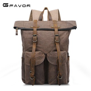 G-Favor Balo vải canvas phối da bò cao cấp - Mẫu 7173
