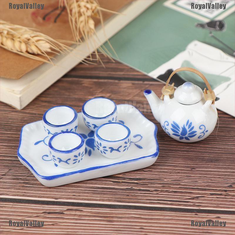 Set 6 Ly Tách Uống Trà Bằng Sứ Trang Trí Nhà Búp Bê