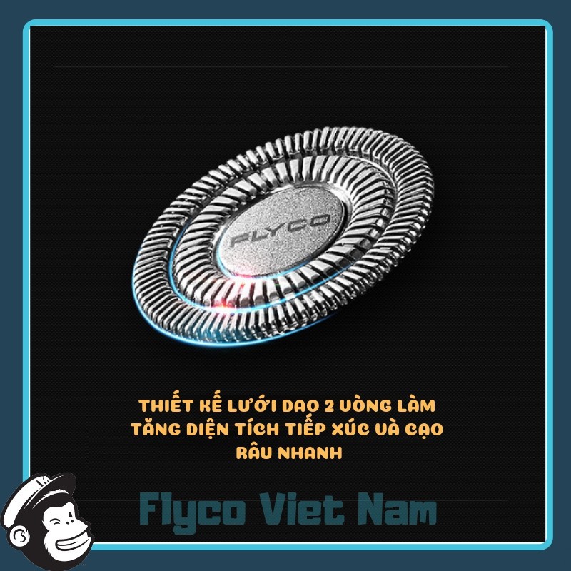 Máy Cạo Râu Nam FS360 Flyco 3 Lưỡi Dao Thông Minh - BH 24 Tháng (Hỗ Trợ Tỉa Bấm Cắt Tóc Mai+Ví Bọc)  shopgiarebatngo