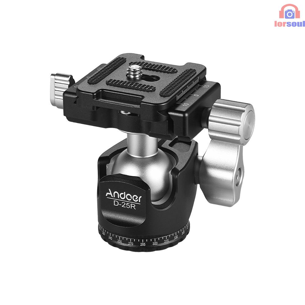 Andoer Chân Máy Ảnh D-25R Cnc Đầu Bi Kép Bằng Hợp Kim Nhôm Chịu Lực Thấp Cho Manfrotto Etc Dslr Ildc Max 10kg | BigBuy360 - bigbuy360.vn