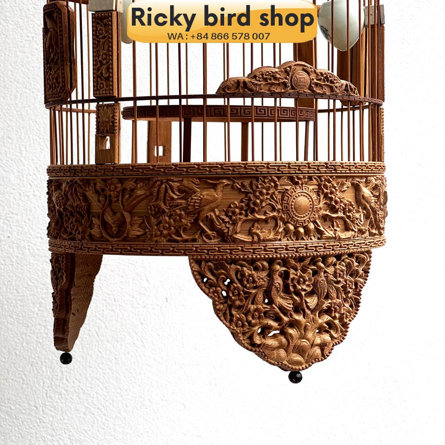 Puteh cage - Bird and flower design (see through legs) P19819 (Ricky bird shop)