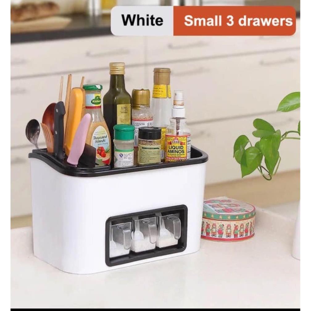 Kệ gia vị nhà bếp 3 cốc có nắp đậy chống ẩm hàng Việt Nam | BigBuy360 - bigbuy360.vn