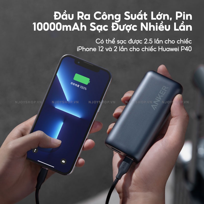 Pin Dự Phòng Mini 10000mAh Siêu Nhỏ Gọn Tiện Lợi ANKER Powercore PD Redux A-9514 Sạc Nhanh 22.5W + IQ 3.0 Njoyshop