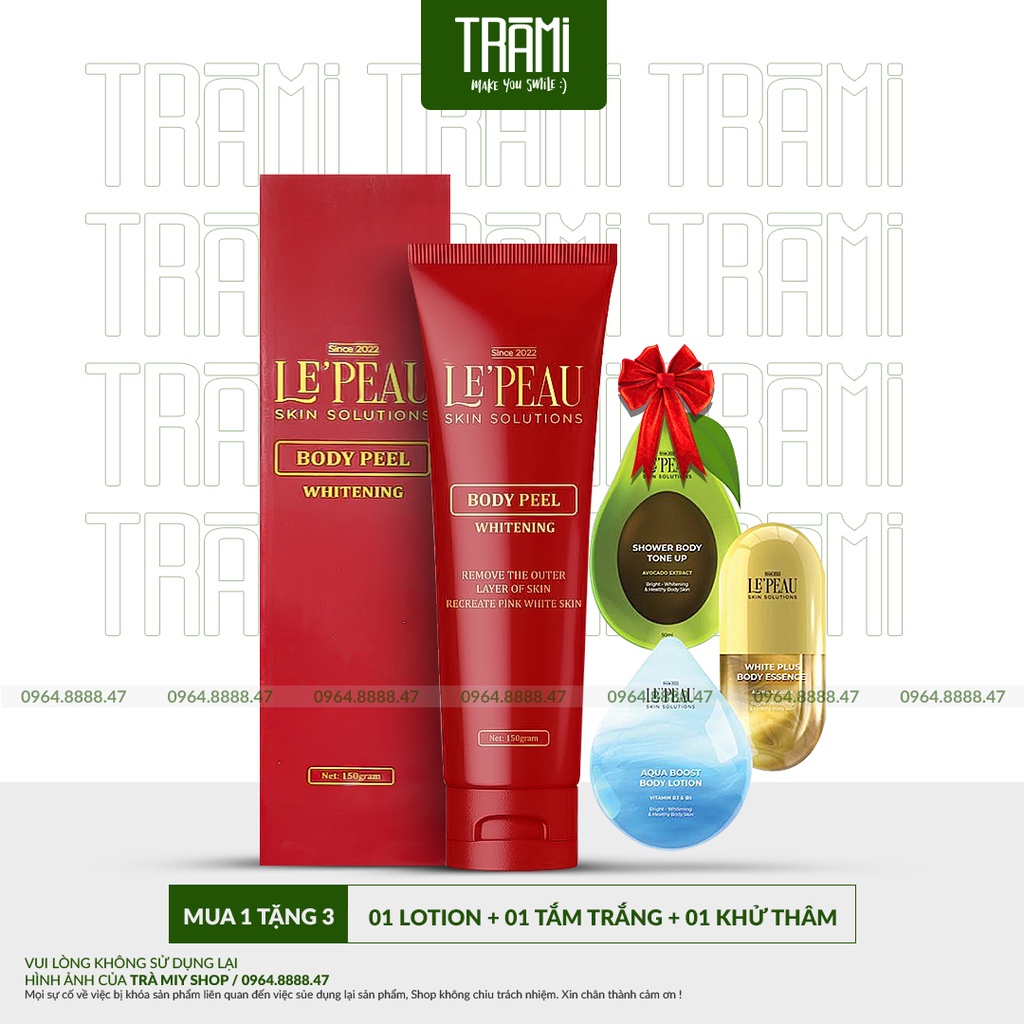 [CHÍNH HÃNG] Kem Peel Da Body Le'Peau 150gram - Trắng Da Mờ Thâm Sau 7 Ngày.