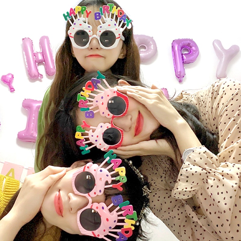 Mắt kính vui nhộn chữ Happy Birthday làm đạo cụ chụp ảnh cho trẻ nhỏ và người lớn