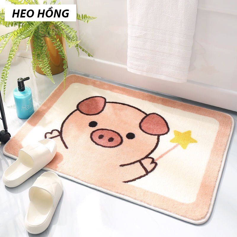 [FREESHIP ❤️] Thảm Lau Chân Lông Cừu 5D Trang Trí Nhà Cửa, Decor, Chống Trượt Mềm Mại Siêu Thấm 40x60 - Hàng Dày