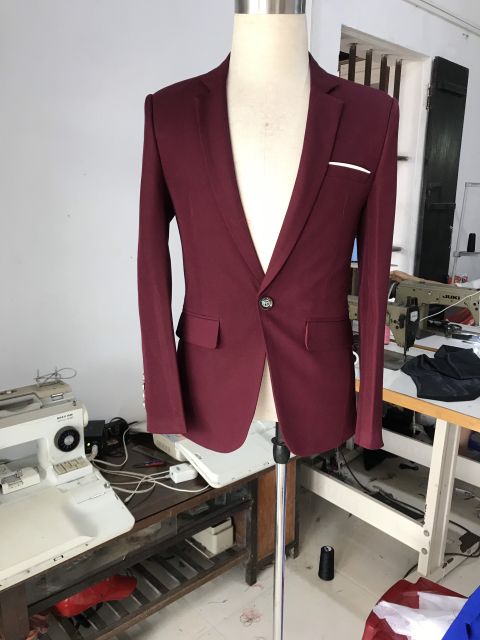 Bộ vest nam màu đỏ đô