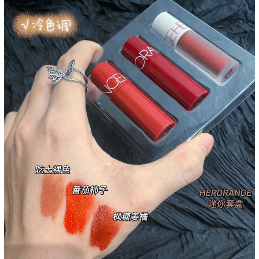 Set 3 Cây Son Kem Lì MINI Herorange Trang Điểm Mượt Mà Thời Trang Chất Lượng Cao | BigBuy360 - bigbuy360.vn