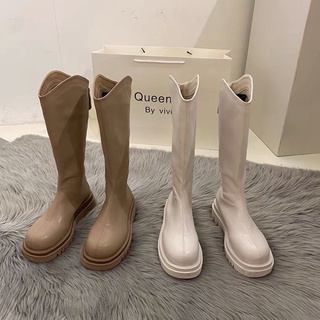 [Order - Có ảnh thật] Boot nữ, boot đùi nữ da bóng mũi tròn