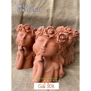 Chậu đất nung cô bé lisa
