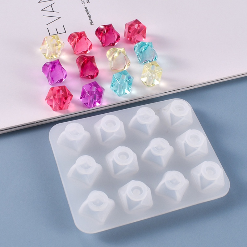 Khuôn Silicone Làm Hạt Cườm Pha Lê Epoxy Hình Vòng Cung DIY