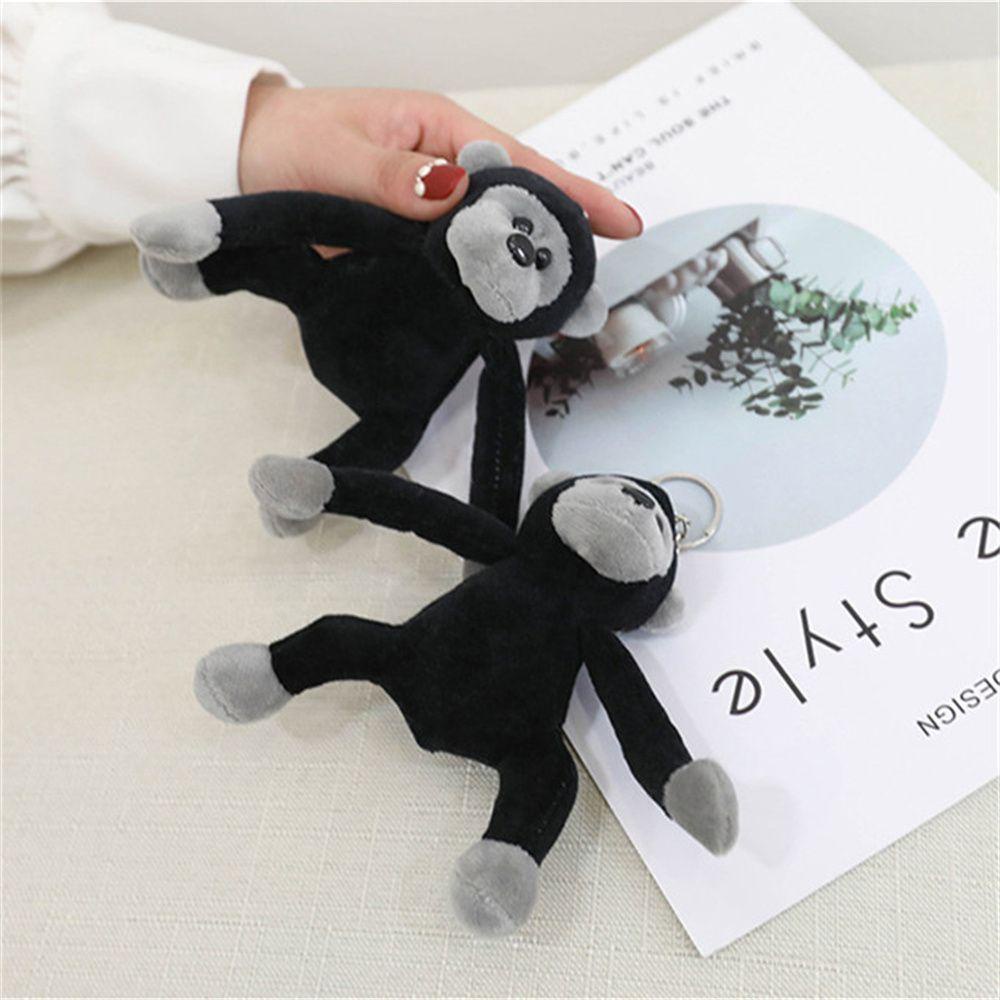 LANFY Móc Khóa Hình Khỉ Nhồi Bông Mềm Mại Đáng Yêu