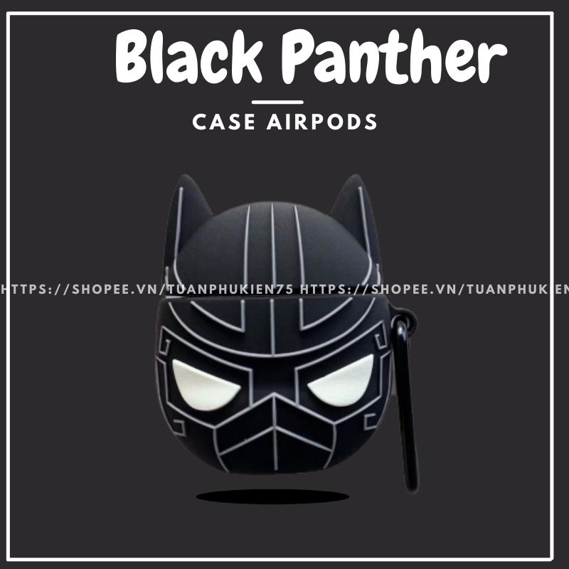 Airpods Case ⚡ Freeship ⚡ BLACK PANTHER⚡ Case Tai Nghe Không Dây Airpods 1/ 2/ i12 -