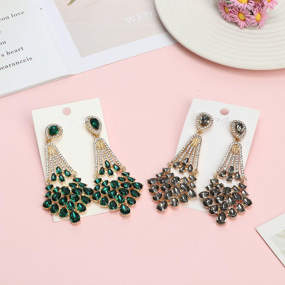 CACTU Vintage  style Earrings Water-Drop Pendant For Women Girls Dangle Earrings Party Jewelry Jewelry Accessories Fashion Jewelry Cystal|Ear Studs/Multicolor