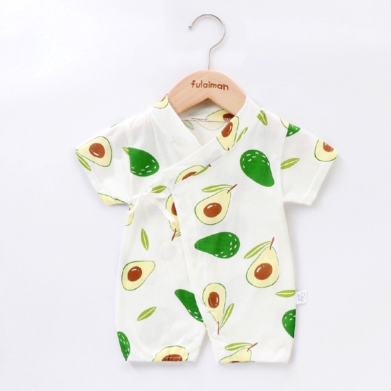 Body pizama cotton lụa - kimono đồ bộ đồ ngủ cho bé trai gái - body trái cây dưa hấu bơ dâu chanh mickey - áoquần trẻ em