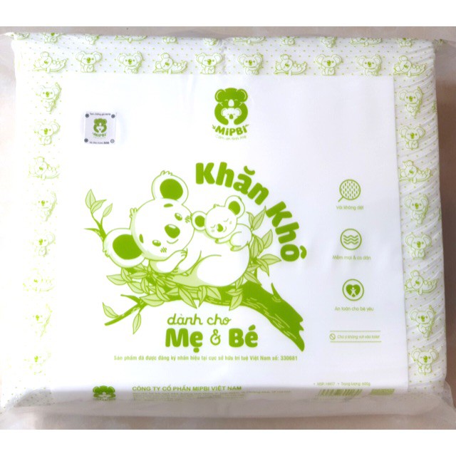 (có tem) Khăn khô đa năng mipbi (mipi) gói 260g, 600g, 900g