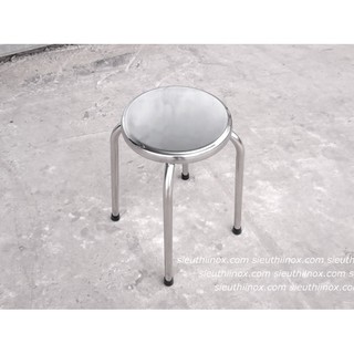 Ghế đẩu inox cao câp - mặt trơn GD22T