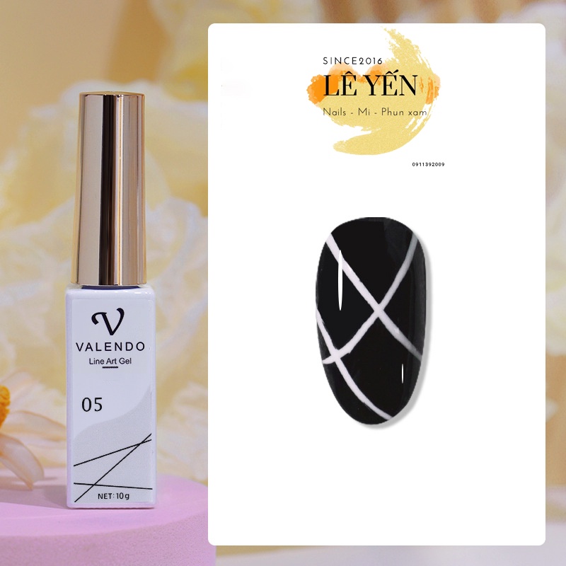 Set 6 chai gel vẽ cọ nét VALENDO chính hãng siêu hot 2022  - chuyên dùng để vẽ móng