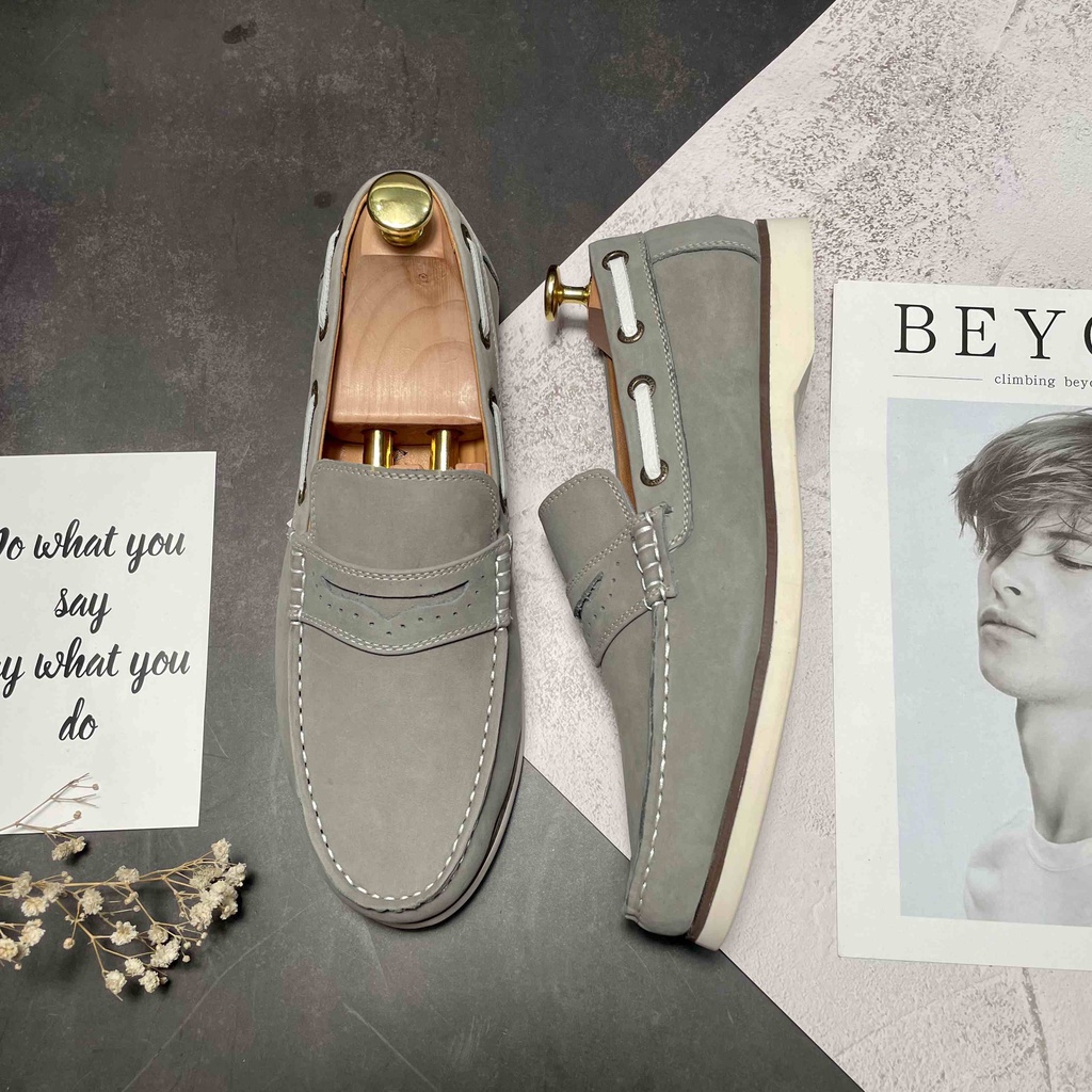 Giày lười nam Slip on nam da lộn Manlio Legat màu xanh G2441-GG