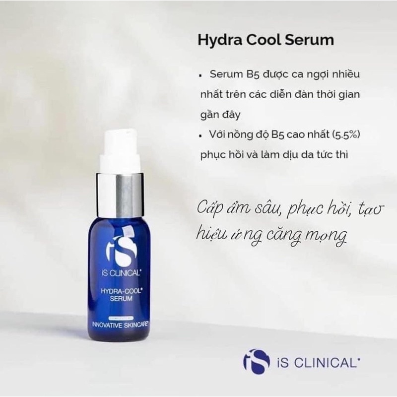 [Mã 151FMCGSALE giảm 8% đơn 500K] [30ml / 60ml] Serum phục hồi da iS Clinical Hydra Cool Serum