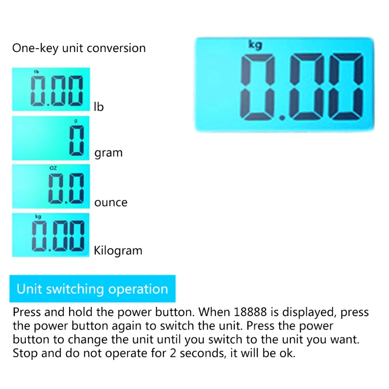Cân Hành Lý Điện Tử Cầm Tay 110Lbs 50KG Màn Hình LCD Kỹ Thuật Số