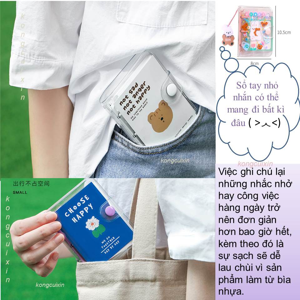 SỔ TAY 3 CÒNG XINH XẮN CÓ LỖ GẮN MÓC KHÓA ĐƯỢC TẶNG KÈM CARD Và HÌNH DÁN Sticker Random