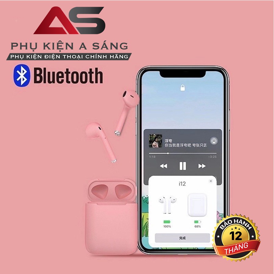 [ Có Video] Tai nghe inpods 12 Cảm ứng vân tay - Bluetooth 5.0 [8 màu dễ thương]