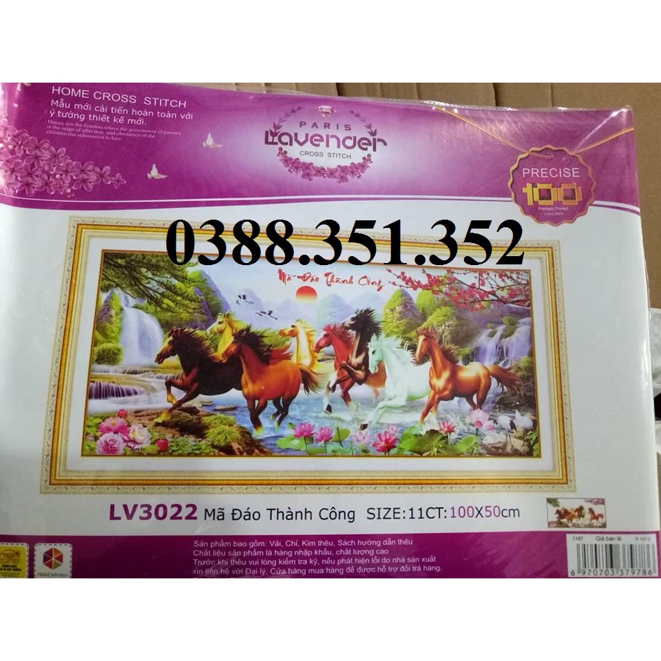 Tranh đính đá + tranh thêu ngựa Mã đáo thành công Y8071 Y8070 Y8072