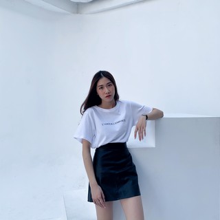 LEATHER SKIRT + AMOUR TEE