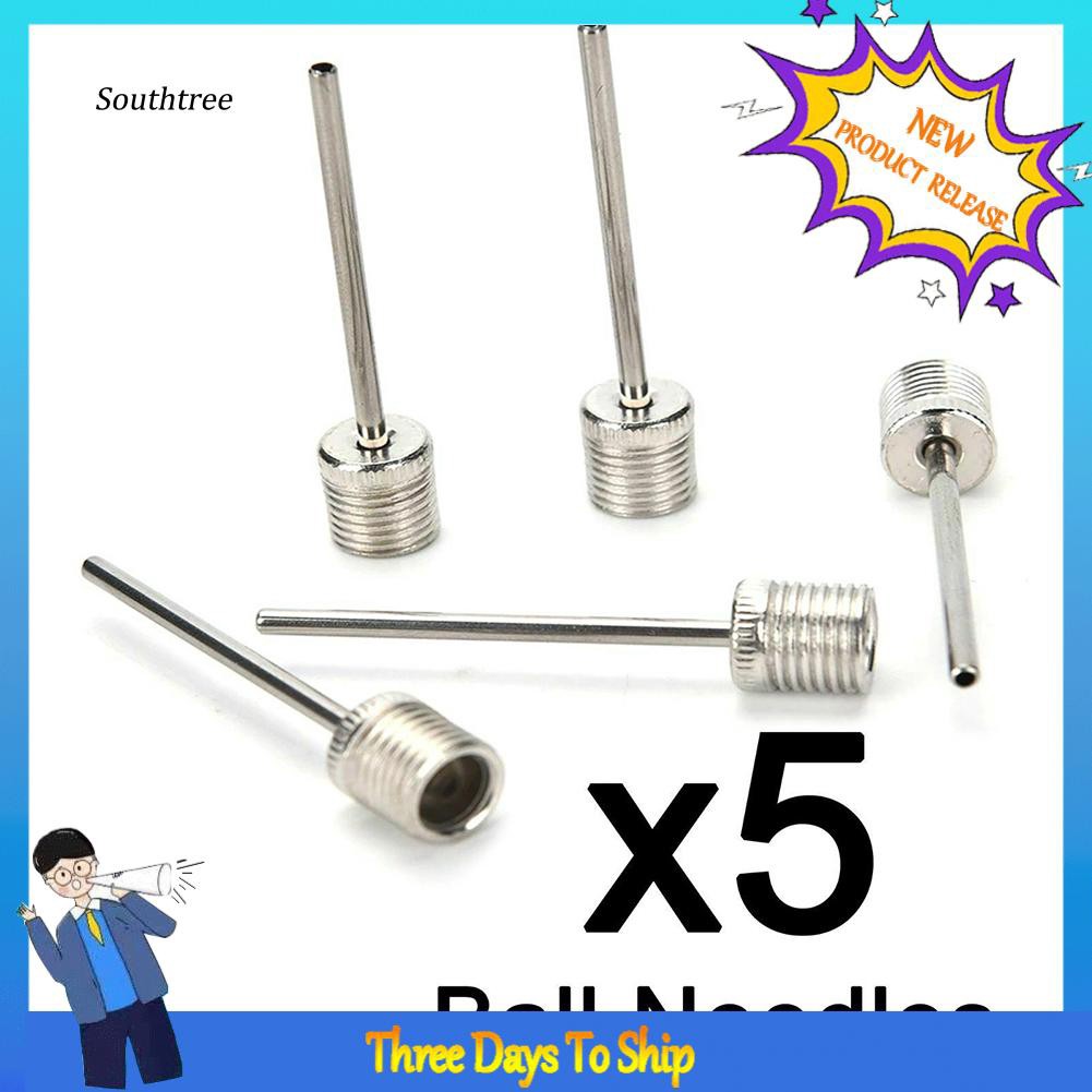 Bộ 5 Kim Bơm Hơi Bằng Kim Loại Kích Thước US Dùng Cho Bóng Đá / Bóng Rổ / Bóng Đá